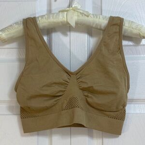 2 for $25 - NWOT Cooling Nylon Seamless Tan Bralette, Medium